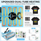 Heat Press, 15x15 Shirt Press Machine with 30 OZ Tumbler Attachment, 5 in 1 Sublimation Shirt Printing AKEYDIY