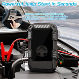 Jump Starter with Air Compressor – 4000A Peak Car Battery Booster & 150PSI Tire Inflator, 12V Auto Jump Box for Gas & Diesel Engines, LED Power Bank & Flashlight, Smart Safety Clamps, Gift-Ready