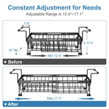 Expandable in Sink Dish Drying Rack - Adjustable Capacity (12.4''-17.1''L) or Over The Sink Dish Drainer Drying Rack iSPECLE