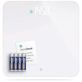 Greater Goods AccuCheck Digital Scale for Body Weight - Accurate Digital Bathroom Scale with High-Precision Sensors, Large Easy-to-Read Backlit Display, 400 lb Capacity, Auto Step-On (White)