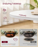Dining Table Set, Round Dining Table with 2 Upholstered Kitchen Chairs, for Small Spaces, Kitchen, Living Room