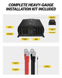 Scosche 5000W Modified Sine Wave Inverter 12V DC to 120V AC Converter, 10000W Peak, 4 AC Outlets, Dual USB-A Ports, LED Indicator, Heavy Duty Power Inverter for Truck, RV, Off-Grid Systems
