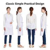 Jubatus 12 Pack 100% Cotton Aprons Bulk with 2 Pockets Cooking Chef Kitchen Adjustable Bib Apron for Women Men, White