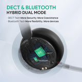 Wireless Headset, DECT & Bluetooth Dual-Mode 606 ft Range Headset for Teams Zoom, Skype and UC, Phone Headset with 3X Mic, 32 Talk Time Yealink