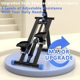 Borcolo Stair Stepper for Home, 265lbs Vertical Climber Machine for Full-Body Exercise, Stair Stepper with Resistance, Home-Upgrade Climber Equipment with Adjustable Handlebar for Women Men, Black