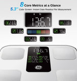 GE Scale for Body Weight: Body Fat, BMI, Muscle Mass, Smart Bathroom Scales with 14 Body Composition Metrics with Large Display, Accurate Bluetooth Weighing Machine with Fitness App, 400 lbs, White