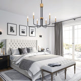 LXWNYY Modern Black and Gold Chandelier,6-Light Farmhouse Chandelier for Dining Room Light Fixtures Ceiling Hanging Industrial Chandelier Light Fixture for Kitchen Living Room Bedroom Entryway