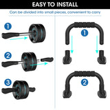 Ab Roller Wheel, 6-in-1 Ab Roller Kit with Knee Mat, Push-Up Bars, Resistance Bands, Workout Poster, Workout Guide, Perfect Home Gym Equipment for Men Women Abdominal Exercise Fitness Insanity
