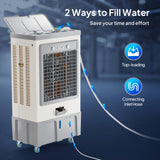 Bonnlo 9000 CFM Commercial Swamp Cooler, 3-In-1 Portable Evaporative Air Cooler, Cooling Fan with 34.3 Gal Water Tank, 3 Speeds, 4 Ice Packs for Outdoor Use