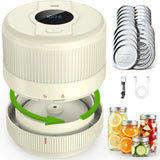Mason Jar Vacuum Sealer Kit, Electric Sealer for Wide and Regular Mouth Mason Lids, Canning Vacuum Sealer Mason Jar, Automatic Vacuum Sealer Machine for Food Storage - Ivory