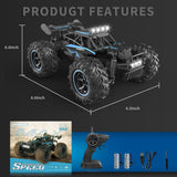 Carox Remote Control Car & RC Cars, 2.4GHz 25KM/H High Speed RC Car, 1:18 Off-Road Monster Truck with LED Lights and 1800mAh Rechargeable Battery–Blue