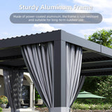 Aoxun Louvered Pergola 12' x16' Full-Aluminum Outdoor Gazebo, Gray