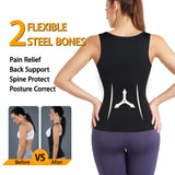 GAODI Women Waist Trainer Vest Slim Corset Neoprene Sauna Tank Top Zipper Workout Body Shaper Shirt (L, Black Sauna Vest)