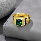 Oseew 2027 Men Graduation Custom Class High School Ring (Yellow Gold)