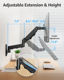 MOUNTUP Single Monitor Wall Mount for Max 32 Inch Computer Screen, Fully Adjustable Monitor Arm, Wall Mount Monitors Holder Support 4.4-19.8lbs Display, VESA Bracket Fit 75x75mm, 100x100mm