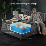 Queen Size Mattresses, 14 Inch Luxury Hybrid Queen Mattress in a Box, Gel Memory Foam Mattress with Pocket Springs, Pressure Relief, Cooling Sleep, Edge Support, Fiberglass-Free, 365-Night Trial