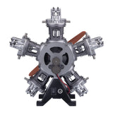 MechPuConToy DM116 Mini Metal Engine Model Kit That Works, 1:6 Five-Cylinder Radial Engine Aircraft Engine Electric Model DIY Assembly Kit, Science Education Educational for Youth & Teens (250+ PCS)