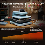 Auto Heat Press 2 - Heat Press Machine for T Shirts with Adjustable Pressure & Higher Heating Height