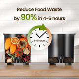 TOPZEE Electric Compost Bin for Kitchen, 3L Smart Countertop Composter with Odorless Auto-Cleaning, Low Noise, Turns Food Waste to Fertilizer in 4 Hours, for Indoor Home Use, Black