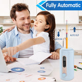 Electric Pencil Sharpener, Fully Automatic Pencil Sharpener, Auto in & Out, Rechargeable Hands-Free Pencil Sharpeners, Blue