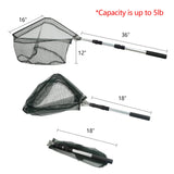 Fishing Landing Net with Telescoping Pole Fishing Net Freshwater Fishing Net for Pond, Handle Full Extended to 50 Inches