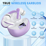 Wireless Earbuds, Bluetooth 5.4 Headphones HIFI Stereo/Crystal clear,Purple