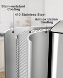 DEXSO Large Trash Can with Lid - 16 Gallons Foot Step Stainless Steel Dual 8-Gallon Compartments Trash and Recycle Bin Combo Garbage Can