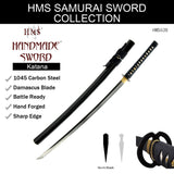 Hand Forged 1045 Carbon Steel Damascus Musashi Katana Full Tang Sword