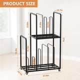 lukar Carton Cart Stand, 2-Tier Cardboard Box Stand, Metal Cardboard Box Storage Rack, Carton Stands for Boxes with Wheels and Handle, Cardboards Organizer for Home Supermarket Warehouse Commercial