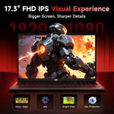 NIMO 17.3" FHD Laptop, AMD Ryzen 5 6600H (6C/12T, Up to 4.5GHz) 16GB DDR5 512GB SSD, Big Screen Notebook with 100W PD Fast Charge, Backlit KB, Fingerprint, WiFi 5, Win 11 - Work, Study & Streaming