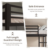 nesture. Bunk Bed Twin Over Twin, Heavy Duty Metal Bunkbeds with Full-Length Guardrail, Space-Saving Steel Bed for Kids & Adults, No Box Spring Required, Black