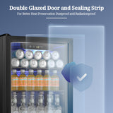 Beverage Refrigerator Cooler 68 Can, Mini Fridge with Glass Door for Beer Drinks Wine Antarctic Star