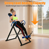 Marsyyds Inversion Table, 330.7lbs Capacity Heavy Duty Inversion Table Heavy Duty Strength Training Inversion Equipment w/Headrest & Adjustable Protective Belt for Back Pain Muscle Tension (Blue)