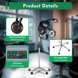 1400W Professional Standing Hair Dryer, 5 Heating Heads Vertical Hair Dryer with Wheels, Hair Hood Dryer with 5 Modes & LCD Display Adjustable Height 49.21-63.39 in, for Home Salons,110V 60HZ