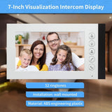 ANJIELO SMART Wired Video Intercom System,7 Inch Ring Video Doorbell with IR Night Vision,HD Camera Kits,IR Outdoor Camera,Dual-Way Intercom for Villa Home Office Apartment (1 Bell +2 Monitor)