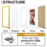 decorUhome 5x7 Picture Frame Set of 10, Display Photos 4x6 with Mat or 5x7 Unmatted for Picture Frames Collage Wall Decor, Gold