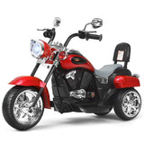 Costzon Kids Motorcycle, 6V Battery Powered Ride on Chopper Motorcycle w/Horn, Headlight, 3-Wheel Stable Ride on Toys, Electric Toddler Motorcycle for Kids Boys Girls Gift (Red)