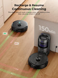 Robot Vacuum and Mop, Upgraded Bagless Robot Vacuum Cleaner with Self-Emptying, 6000Pa Robotic Vacuum with LiDAR Navigation, Smart Mapping, Schedule, App/Alexa Control for Carpet/Pet Hair, Q20 Ultra