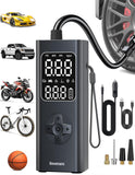 Bovemanx Tire Inflator Portable Air Compressor, [150PSI Dual Power][7800mAh & 12V DC] Air Pump for Car Tires with LED Dispaly & Auto Shut-off for Car, Motorcycle, Bicycle, Ball