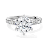 MSBLUE® 2 CT Size 6.5 Round Cut Moissanite Engagement Ring for Women