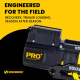 Novawinch Pro Plus 12,500 lb Electric Winch - IP68 Sealed Series Wound Motor, 85 ft Synthetic Rope, 171:1 Gear Ratio - 12 Volt Truck, Trailer, Off-Road Recovery Applications