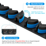 2 pack Vertical Fishing Rod rack, Wall Mounted Fishing Rod holder, 2 Packs Fishing Pole Holders Hold Up to 18 Rods or Combos PLUSINNO