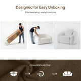 SICOTAS 90.6" Curved Convertible Sofa Couch Bed for Living Room Futon Cloud Boneless Sleeper Sofa Pull Out Floor Couch with Deep Seat Modern 3 Seater Foam Bed No Assembly for Bedroom Apartment, White