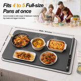 Natiro Warming Mat for Food Extra Large 36x16 Inch 500W, Food Warming Mat for Countertop, Includes Insulated Mat, Roll-Up Silicone, 1-6H Timer, Child Lock
