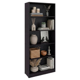 Tuhome Basic 71" H x 29" W Bookcase Display Cabinet with 5-Tier Open Display Shelves, Cabinet for Living Room or Bedroom, Wenge