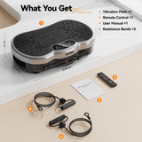 HTM Vibration Plate Exercise Machine - 300 lbs Weight Capacity, 120 Speed Levels, 9 Workout Modes for Home Fitness, Muscle Toning