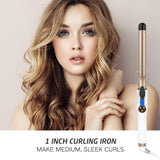 Hoson 1 Inch Curling Iron Professional Ceramic Tourmaline Coating Barrel Hair Curler, Hoson