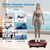 Natini Vibration Plate Exercise Machine - Whole Body Workout Vibration Platform Lymphatic Drainage Machine for Weight Loss - Red