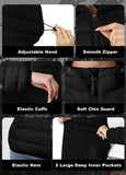 ATLASLAVA Women's Packable Puffer Jacket Hooded LightWeight Down Coat Winter Windproof Warm Quilted Short Black L