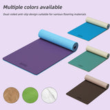 Yoga Mat Thick, 72"x32"x0.4"Th (10mm), Wide Non-Slip Exercise Mat with Carry Strap, Double-Sided POE Fitness Mat for Yoga, Pilates & Floor Workouts (Purple+Sky Blue)